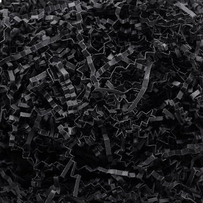 Wowxyz 1 LB Crinkle Cut Paper Shred Black Crinkle Shredded Paper for Gift Baskets - Gift Box Bag Filler - Confetti Stuffing for Birthday, Holiday Present Packaging Wrapping - color: Black