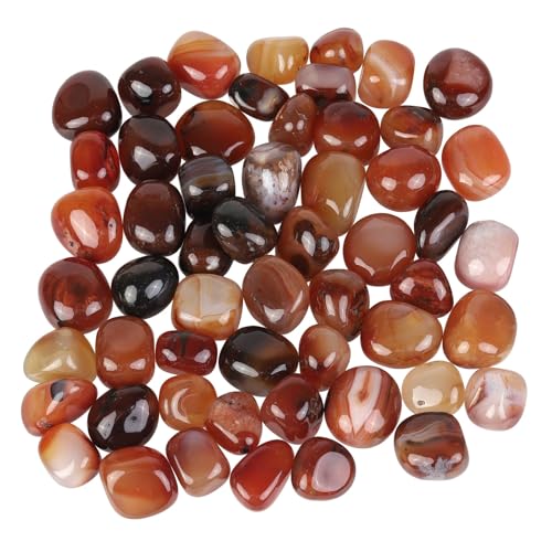 Sportmusies 1lb Natural Polished Crystals for Home Decoration, Agate | Crystals for Reiki Healing Chakra Balancing, Minerial Stone Specimen, Rocks for Zen Garden Vase Filler Jewelry Making Crafts - color: Red-1