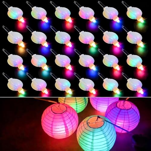 24 Pack Mini LED Lights for Paper Lanterns, Multicolor Hanging Lights - color: Colorful, size: 24P