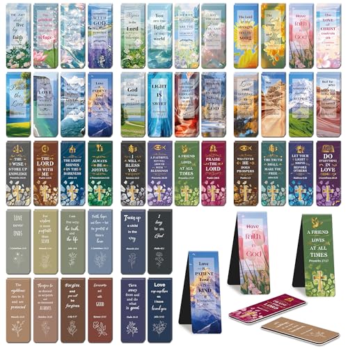 96PCS Magnetic Bible Bookmarks, Bulk Christian Bookmarks for Reading - style: Multi-style
