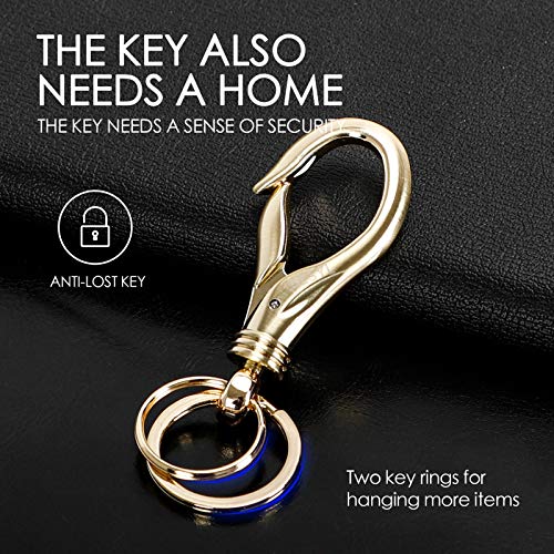 Swivel Snap Hook Keychain with 2 Key Rings, Zinc Alloy, 3.62in, Heavy Duty for Men and Women