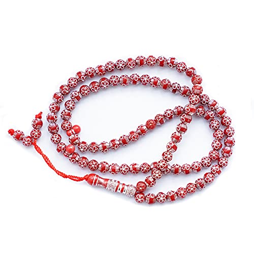 8mm Tasbih Prayer Beads Islamic Prayer Rosary Beads Muslim Islam Misbaha Tasbeeh Sibha 99 Prayer Beads Necklace Hand Bracelets - color: Red