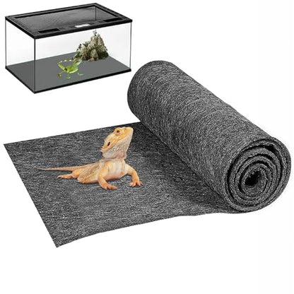Mechpia 47" x 24" Large Reptile Carpet Terrarium Liner Bedding Reptile Substrate Mat Tank Accessories for Bearded Dragon Snake Lizard Tortoise Leopard Gecko (Grey) - color: Grey