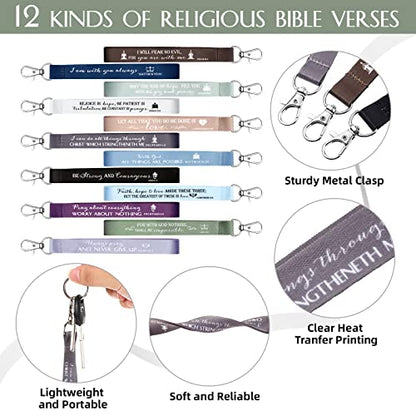 Roowest 120 Pcs Christian Bible Verse Keychains Bulk Inspirational Scriptures Religious Gift for Men Women Church Events - color: Classic Color