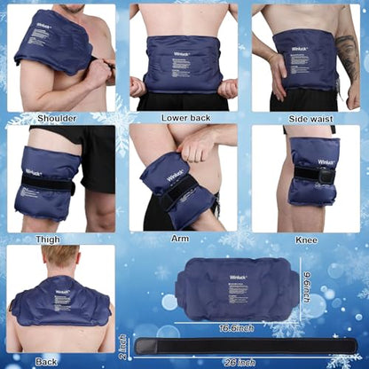 Winluck Ice Pack for Injuries Flexible Reusable Gel Packs for Shoulder Back Elbow Leg Knee Soft Large Cold Compress & Cooling Pad for Pain Relief Sports Injury 16.6 x 9.6 inch - style: 16.6 x 9.6（1 Pack）