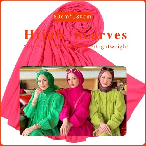 Nonbongoy Head Wraps for Black Women 71"x32" Long Soft Jersey Hijab Turban - color: 1- Hot Pink Headwrap