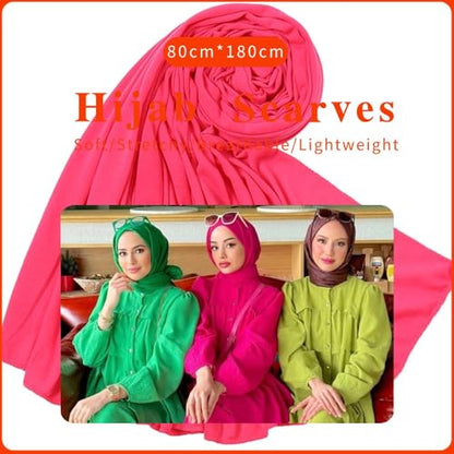 Nonbongoy Head Wraps for Black Women 71"x32" Long Soft Jersey Hijab Turban - color: 1- Hot Pink Headwrap