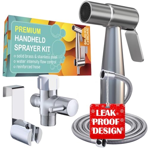 Premium Bidet Sprayer - Handheld Bide Jet Spray for Toilet | Adjustable Water Pressure | Leak-Proof Stainless Steel Toilet Bedit Sprayer | Muslim Shower | Cloth Diaper Washer | Bathroom Bidet - color: Handheld Sprayer Kit