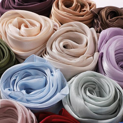 Lina & Lily Sheen Shimmer Women's Crepe Scarf Shawl Wrap Head Hijab Lightweight - color: Jungle Green