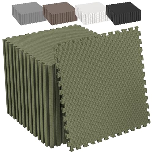 1/2" Thick 24 Pcs 96 Sq Ft EVA Foam Puzzle Exercise Mats, High-Density Interlocking Foam Floor Tiles for Home Gym, Gym Mat for Workout Equipment & Direct Exercise, Floor Padding for Kids - color: Green, size: 96 Sq Ft (24 Tiles)