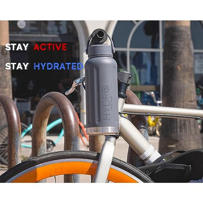 32oz Stainless Steel Insulated Water Bottle, Keep 24H Cold, Leak-Proof Wide Mouth Lids, BPA-Free Bottles, Mens Water Bottle for Gym, Hiking, Travel -Gray - color: Gray-Handle Lid, size: 32 Ounces