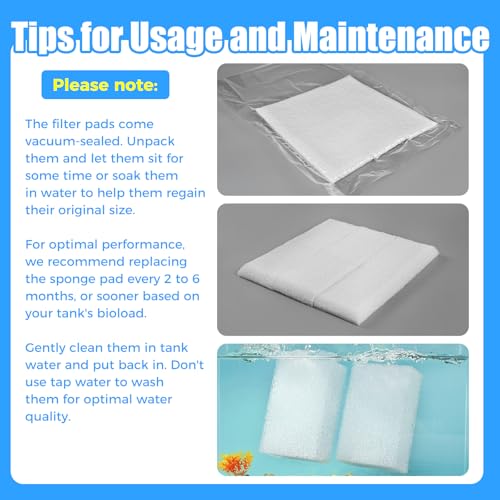 AQUANEAT 6-Pack Replacement Filter Sponge Pads, Aquarium Foam Insert Compatible with AquaClear 20, Fish Tank Filter Media - size: AC 20