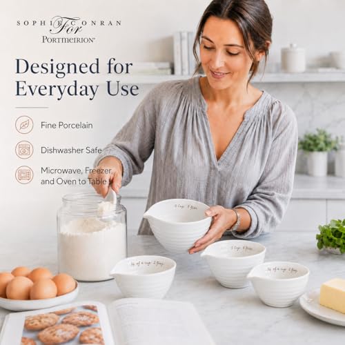 Portmeirion Sophie Conran White Measuring Cups,Set of 4 - color: White