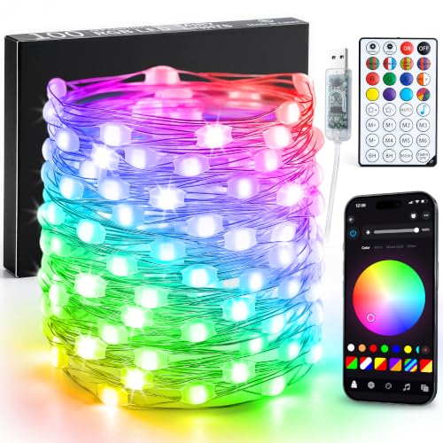 JMEXSUSS Smart RGB Fairy Lights, 33FT 100 LED Color Changing String Lights - color: RGB (Red, Green, Blue), size: 100 LED