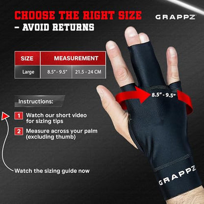 Grappz Middle Finger Brace Compression Gloves, Splint Alternative, Unisex L | Athletic Buddy Tape, Finger Sleeve & Brace, Arthritis Pain Relief & Joint Stabilizer for All Sports - size: Large, style: Middle Finger