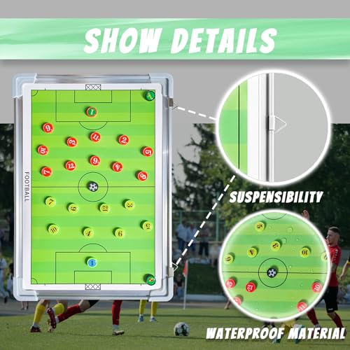 Pure Vie Portable Magnetic Soccer Coaching Board Football Tactics Clipboard | Soccer Strategy Whiteboard for Coaches Training and Matches, Dry Erase Board with Magnet, Pen Football Sport Coach Must Haves - color: #1