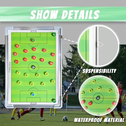 Pure Vie Portable Magnetic Soccer Coaching Board Football Tactics Clipboard | Soccer Strategy Whiteboard for Coaches Training and Matches, Dry Erase Board with Magnet, Pen Football Sport Coach Must Haves - color: #1