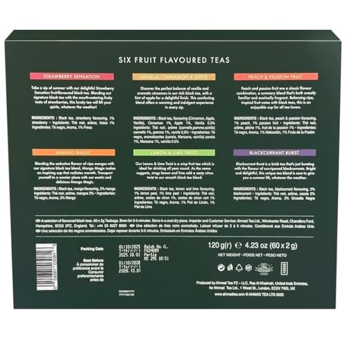 Ahmad Tea - Ramadan Gift Box, 60 Teabags, Fruitytea Assorted Black and Green Tea Selection (Fruity)