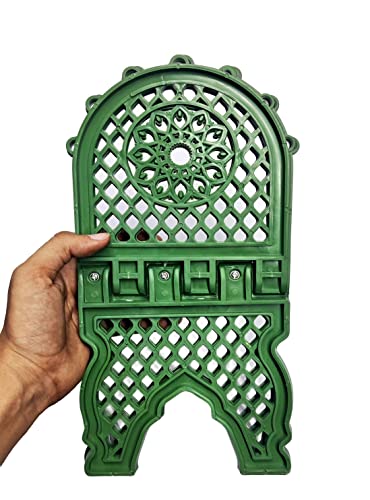 Rahel Holy Book Stand for Pooja puja Gita Quran Bible Stand Holder. Folding Religious Plastic Prayer Wooden Book (Large, Green) - color: Green