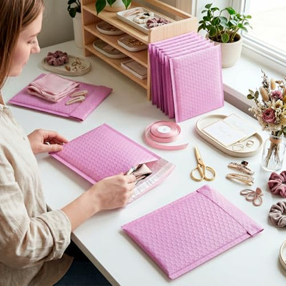 Fuxury Bubble Mailers 6x10 Inch Padded Envelopes 100 Pack Usable Size 6x9" | Self Seal Bubble Envelopes Strong Adhesion Padded Mailers Shipping Bag for Mailing Jewelry Small Business,Pinkish Purple #0 - color: Pinkish Purple, size: 6x10" 100PC