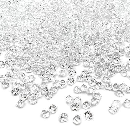 Fake Ice Rocks, 5000 pcs 5 * 7 mm Acrylic Ice Cubes Plastic Crystals Fake Crushed Ice Rocks Acrylic Gems for Vase Fillers Party Decor - color: 5*7mm-5000pcs