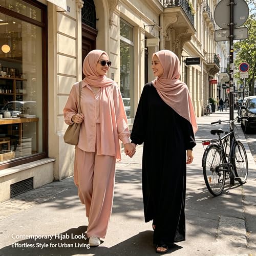 Jersey Hijab Scarf for Women,Lightweight Muslim Turban Head Scarf Modal Feel Hijab Coverings for Prayer with Clip - color: Pink