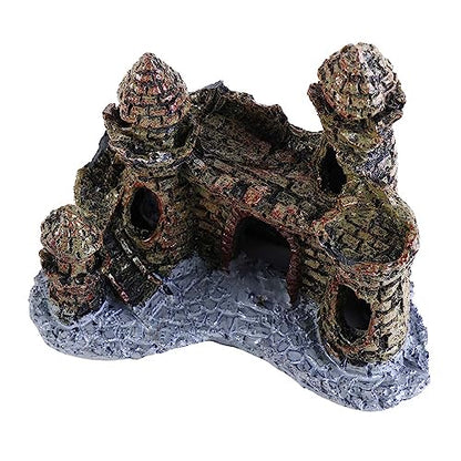 Vctitil Fish Tank Resin Ancient Castle Design Artificial Coral Castle Simulation for Fish Tank Decor Resin Aquarium Ornament Accessories