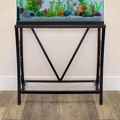 Aquatic Fundamentals 29 Gallon Metal Aquarium Stand, 30.3" L x 12.5" W, Black - size: 29 Gallon