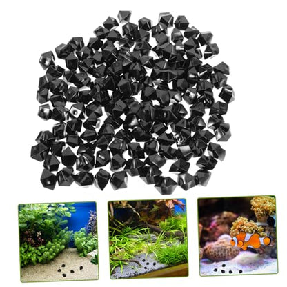 COLLBATH Black Irregular Faux Ice Stone Decorative Aquarium Gravel and Garden Rocks for Fish Tank Landscaping and Terrarium Ornament