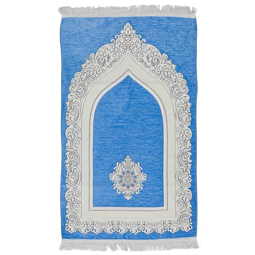 Luxurious Velvet Prayer Mat – Soft, Elegant & Foldable – Available in 5 Beautiful Colors (Blue) - color: Blue