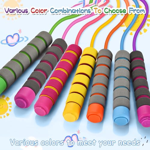 Jump Rope For Kids,Jump Rope Kids,Adjustable Soft Skipping Rope,Toddler Jump Rope With Skin-Friendly Foam Handles For Kids, Boys,Girls,Women, Men,Exercise Activity,Outdoor Fitness - color: Pink+Blue