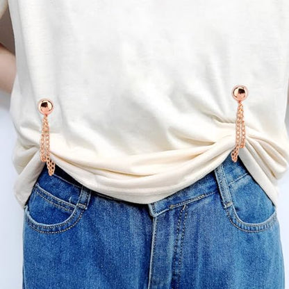 8 Pcs Magnetic Clothing Clips, Multi-Function Magnetic Clothing Clips with Chain, Clothing Magnets for Shirts, Sleeves, Skirts, Dresses & Pants(Color:Gold+Silver+Black+Rose Gold)