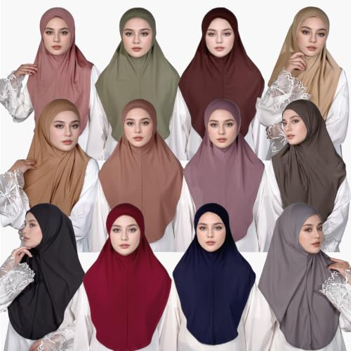 Ready To Wear Hijab For Women Instant Turban Stretch Soft Muslim Scarf For Prayer Long Hijabs Islamic Jersey Abaya - color: New Slim Pattern 7#