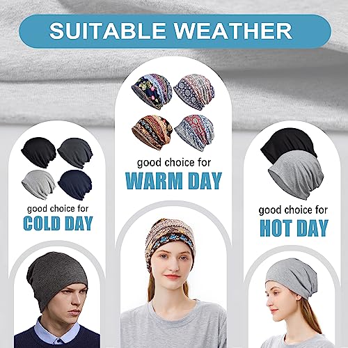 Cotton Slouchy Beanie Hip-Hop Soft Lightweight Running Beanie Adult Skull Hats Cap for Men Women - color: Multicolor1-4pk
