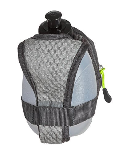 SLS3 Small Running Water Bottle Handheld - 10 oz With Adjustable Hand Strap, Zippered Pocket - Hydroquick II for Runners