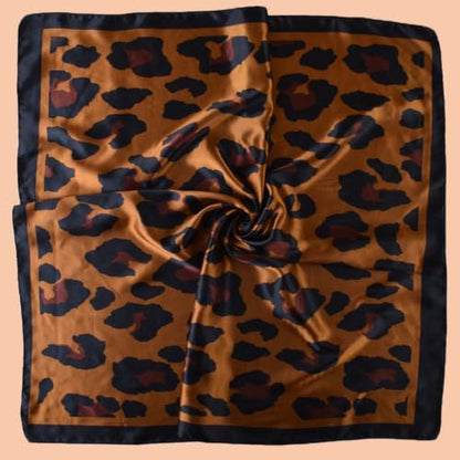Head Scarf Hair Neck Scarves for Women Purse Bag Scarfs for Handbag Silky Satin Square Headscarf Fashion Hair Bandanas - color: Coffee 2