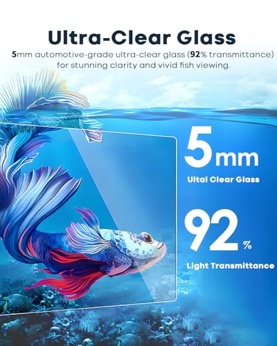 3 Gallon Small Fish Tank Glass Aquarium Set with 2 Pack G1 Filter Media Replacement