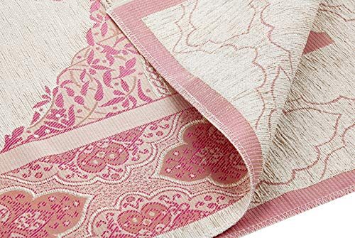 ihvan online Muslim Prayer Rug with 99 Beads Tasbih, Soft Chenille Sajadah, Lightweight & Foldable Janamaz, Portable Travel Prayer Mat, Islamic Gift for Eid, Ramadan, Hajj & Umrah, Fuchsia - color: Fuchsia