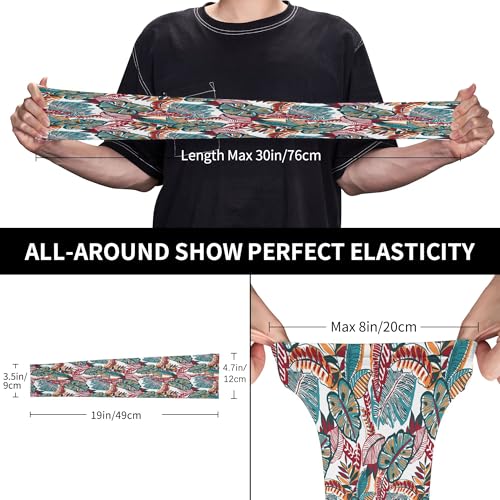 Arm Sleeves Outdoor Garden Sports Cooling Sun Sleeve for Women Men Farm - color: Hawaiian Leaves Tropical