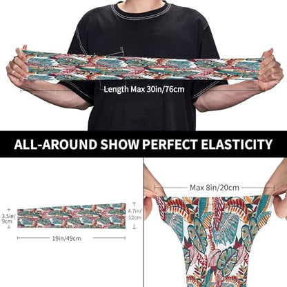 Arm Sleeves Outdoor Garden Sports Cooling Sun Sleeve for Women Men Farm - color: Hawaiian Leaves Tropical