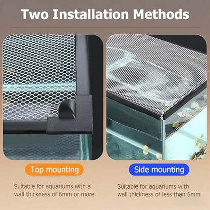 Magnetic Fish Tank Lid Mesh Screen Cover with Feeding Port - Anti-Jump Netting for 30x20CM Aquariums (11.81x7.87in) - Perfect for Fish Safety & Protection - size: 30x20cm/11.81x7.87in