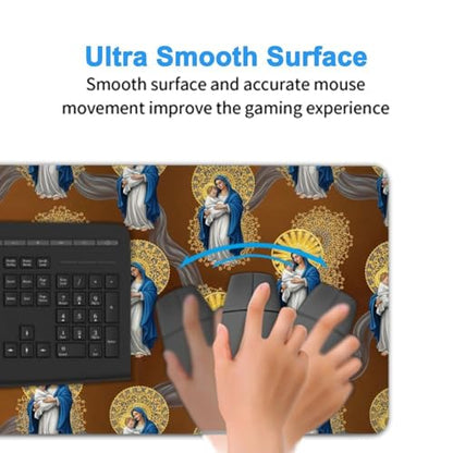 Water Resistant Desktop Mousepad Virgin Mary Mother of God Catholic Religious Christian God Faith, Extended Large Gaming Mat for Home Office Gaming Scene - color: Pattern (154), size: 29.5L x 15.8W inches
