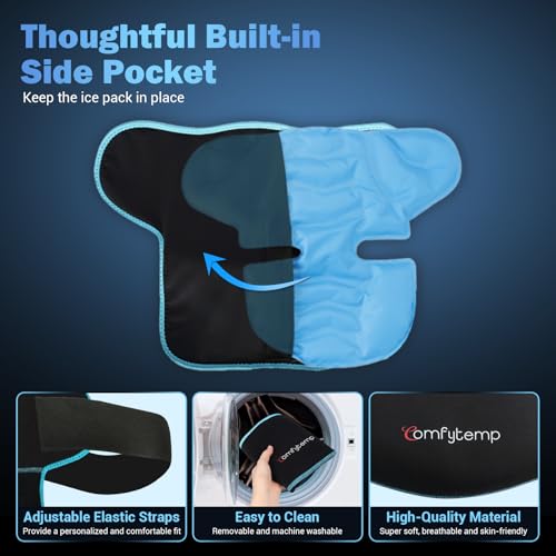Comfytemp Shoulder Ice Pack Wrap Shoulder Brace Compression Sleeve for Shoulders Pain Relief, 2 Gel Ice Packs for Injuries Reusable, Cold Therapy for Rotator Cuff Recovery, Fathers Day Dad Gifts Men - style: 2 Gel Packs + 1 Brace