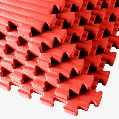 We Sell Mats 1 Inch Thick Martial Arts EVA Foam Exercise Mat, Tatami Pattern, Interlocking Floor Tiles for Home Gym, MMA, Anti-Fatigue Mats, 24 in x 24 in - size: 100 Square Feet (25 Tiles)