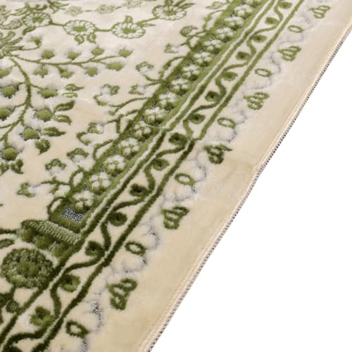 Velvet Muslim Prayer Rug Set with 99 Beads - Green - color: Green