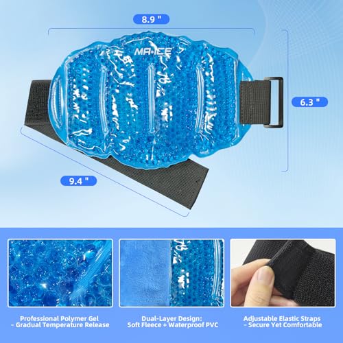 MR.ICE Knee Ice Pack Wrap 2 Packs,Reusable Ice Packs for Knee Replacement Surgery, Gel Cold Therapy Pack for Injuries, Surgery Recovery, Arthritis, Swelling, Bruises, Joint & Muscle Pain Relief - style: knee