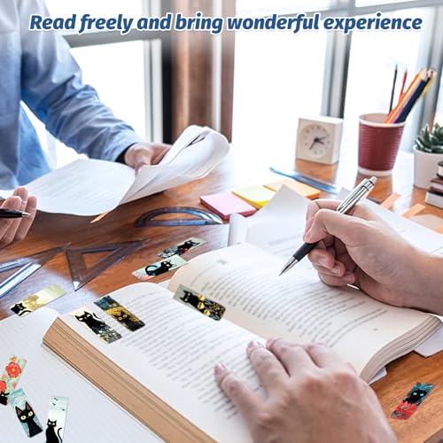 48 Pieces Magnetic Bookmarks Magnet Page Markers - Book Marks for Reading Women & Men with Storage Boxes - Gifts for Cat Lovers, Cute Magnet Bookmark Clips for Reading Pleasure (Cat Style B) - size: 48, style: Cat Style B