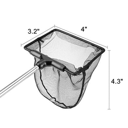 Aquarium Telescopic Fish Net with Extendable Handle Soft Mesh - size: 4 inch