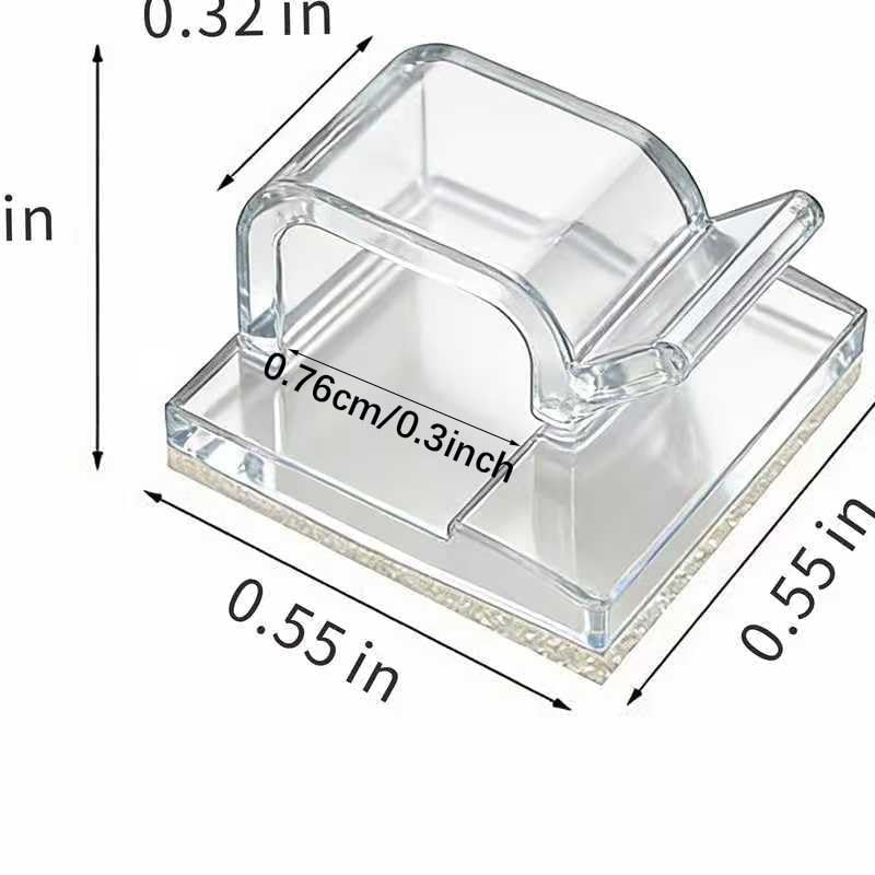 100PCS 0.55 * 0.55 inch Cable Clamps No Punching Wire Card Crimp Buckle Clamps and Light Tape Fixed Aligner Plastic Clips Suitable for String and Color Lights