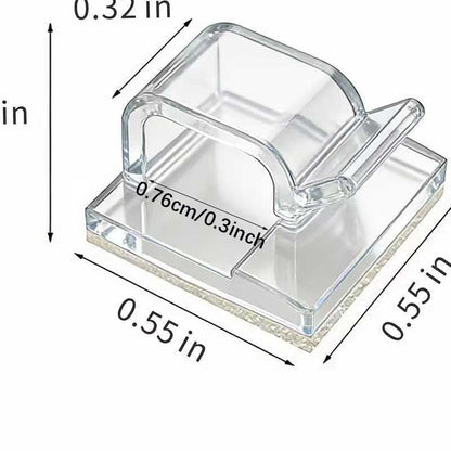 100PCS 0.55 * 0.55 inch Cable Clamps No Punching Wire Card Crimp Buckle Clamps and Light Tape Fixed Aligner Plastic Clips Suitable for String and Color Lights